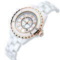 Blanc avec des accents de ton or rose Montres Virginia Retro Ceramic